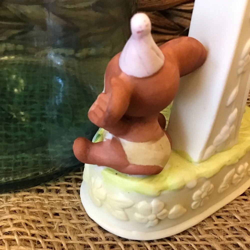 Vintage 80’s cake topper candle holder for first birthday.
